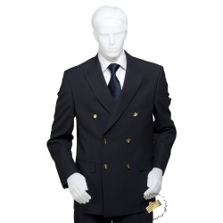 Veste de costume bleu marine coupe croisée - blazer