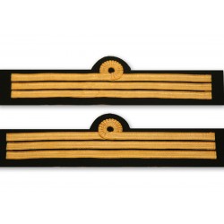 Tours de manches Second Capitaine Marine Marchande 3 galons Or 10 mm - Boucle Nelson