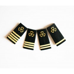 Epaulettes galonnées broderie Hélice Or pour les uniformes de la Marine Marchande