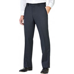 Pantalon bleu marine coupe droite 50% laine anti-tache