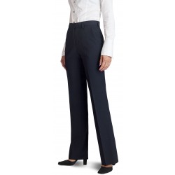 Pantalon femme Bleu Marine coupe classique 50% laine anti-tache