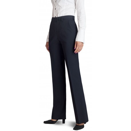 Pantalon femme Noir coupe classique 50% laine anti-tache