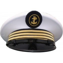 Casquette d'uniforme blanche Marine Marchande et Marine Nationale