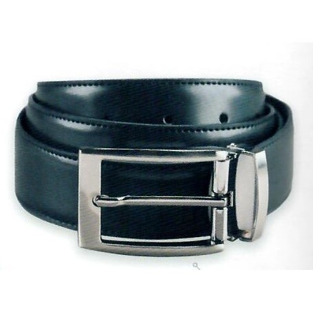 Ceinture en cuir ajustable et réversible Noir - Marron