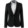 Veste femme Noire cintrée, coupe très moderne, 1 bouton, bas rond