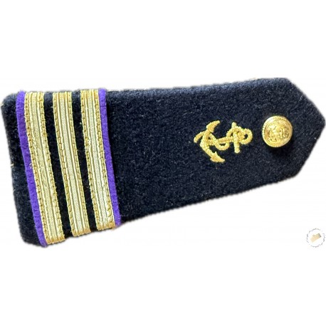 Pattes d'épaule Mécanicien Marine Marchande - Parement violet